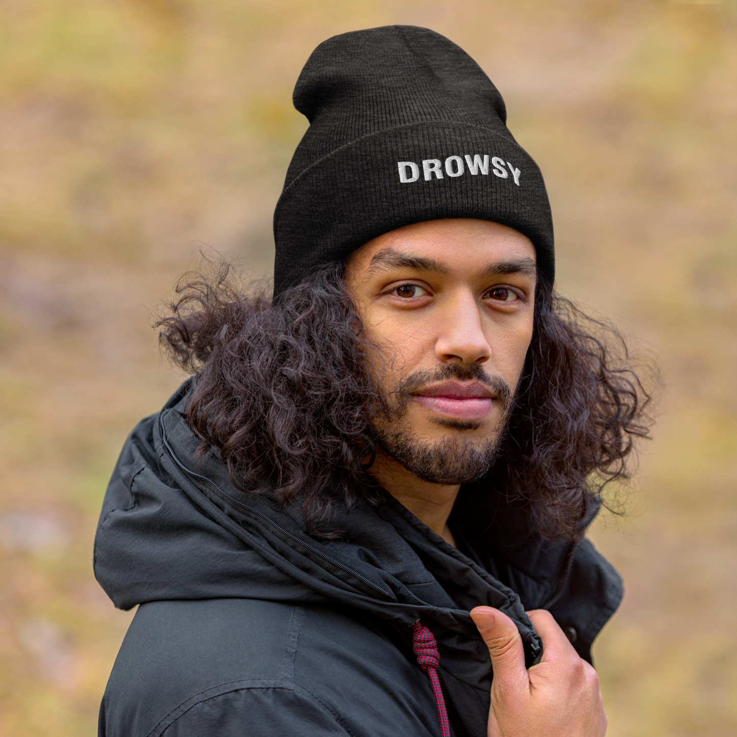 Embroidered Drowsy Beanie